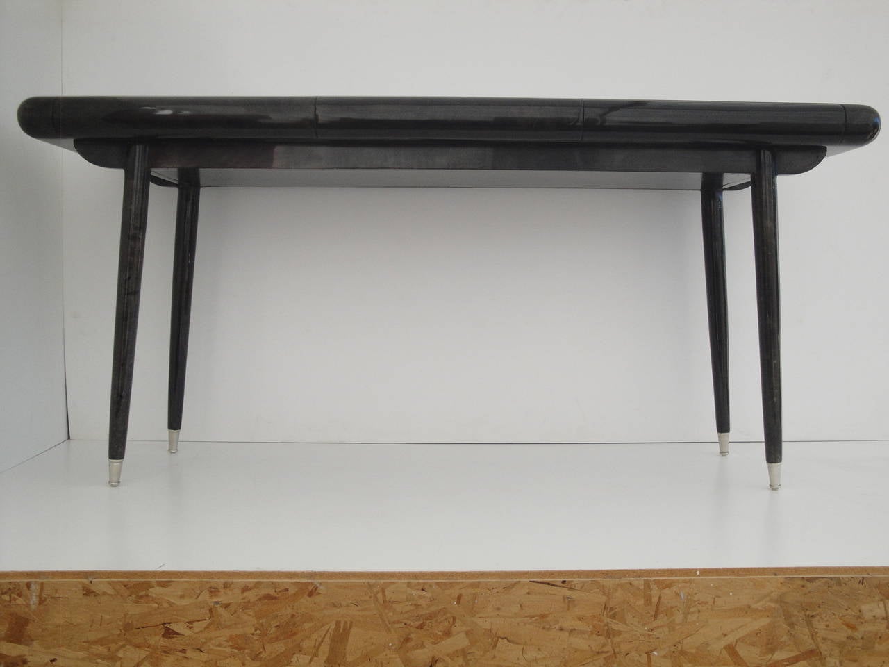 Lacquered Parchment Console Table in the Style of Karl Springer