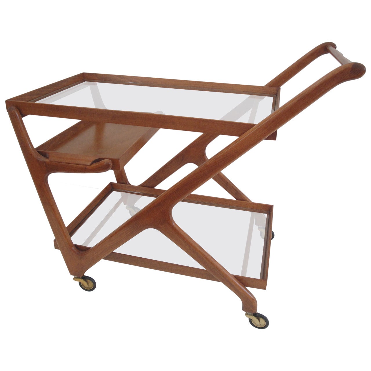 Cesare Lacca Style Rolling Bar Cart
