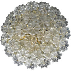 Ernst Palme Murano Glass and Brass Floral Sconce 11