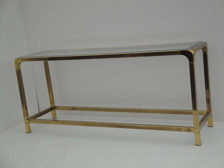 Mastercraft antique brass console / sofa Table