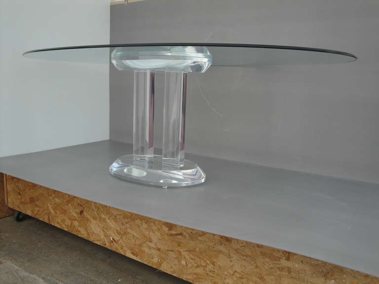 American Charles Hollis Jones Lucite Dining Table - Signed, Dated and Numbered