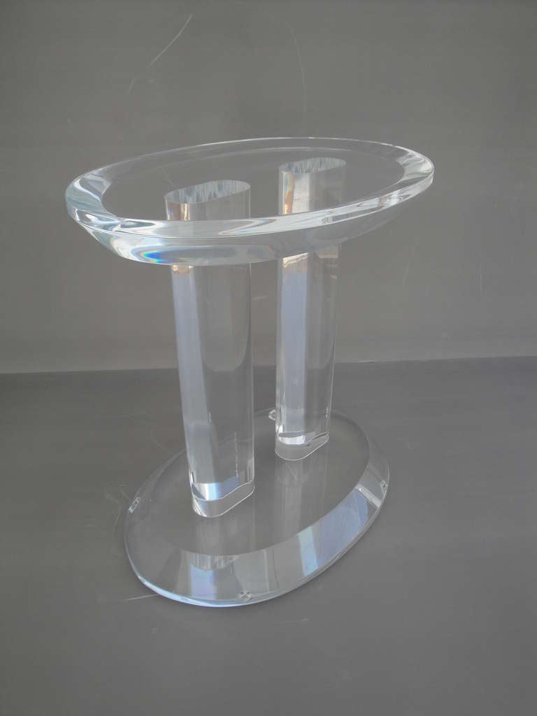 Glass Charles Hollis Jones Lucite Dining Table - Signed, Dated and Numbered
