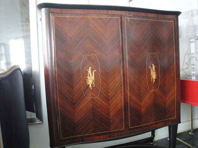 Rosewood Bar Cabinet Style of Paolo Buffa 4