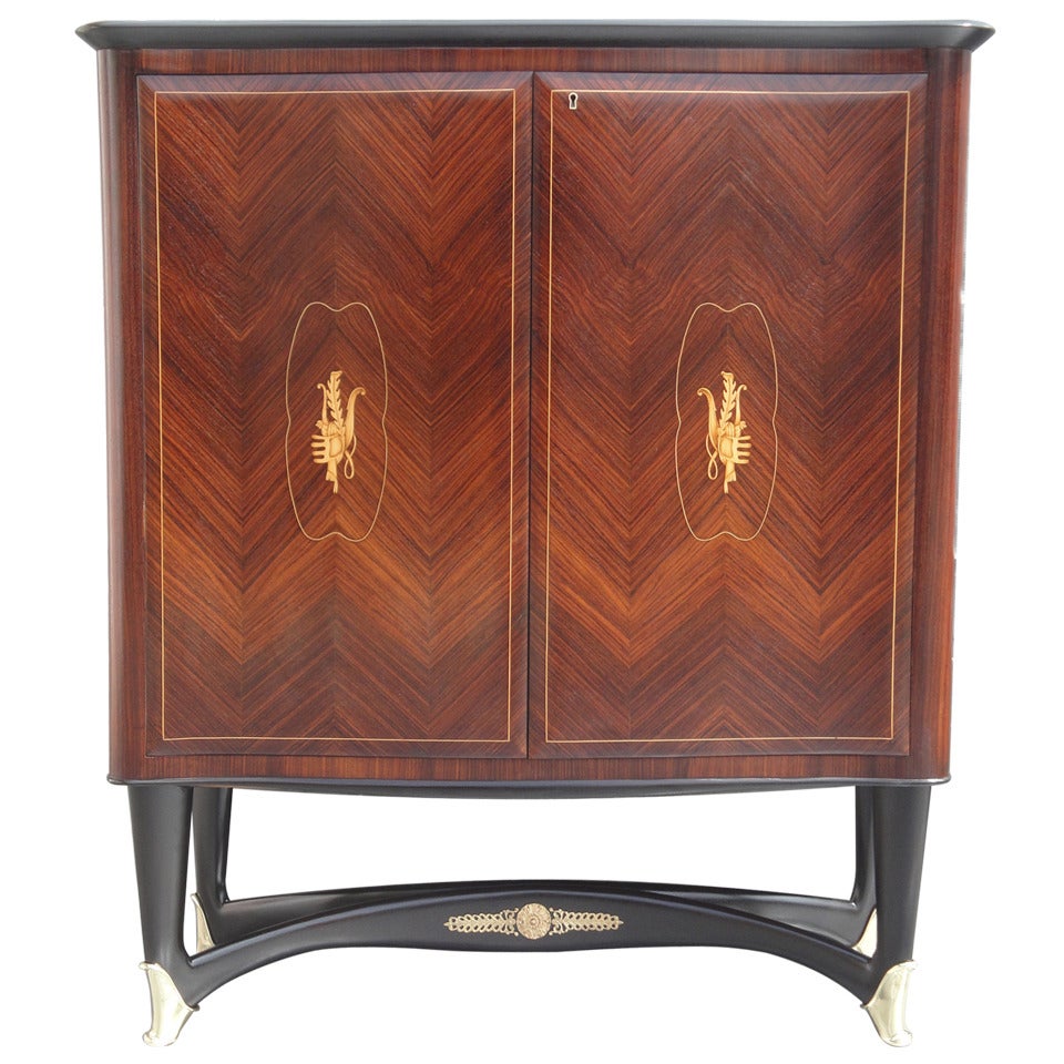 Rosewood Bar Cabinet Style of Paolo Buffa