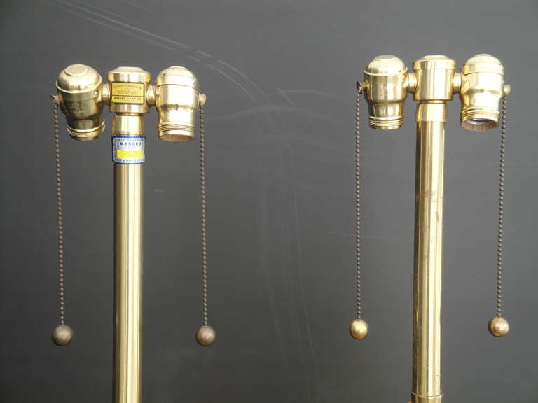 Paar goldene Murano-Lampen aus Bernstein von Marbro im Angebot 1