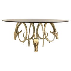 Brass Ibex Coffee Table in the Style of Chervet