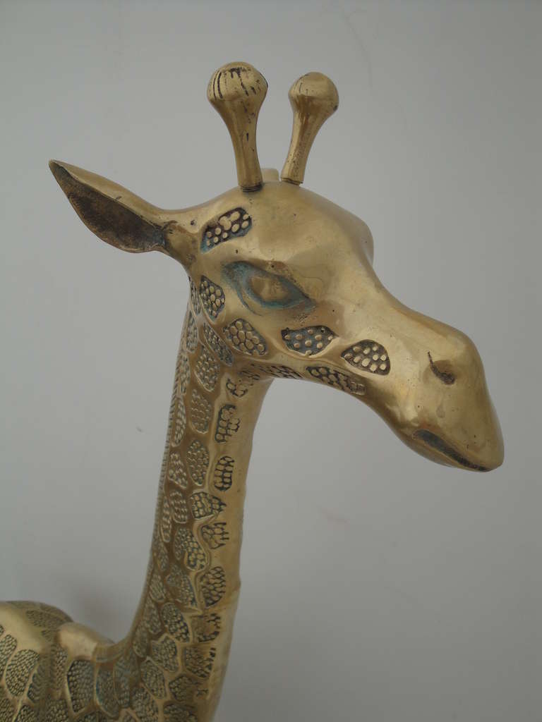 Brass Giraffe Family Sculpture For Sale at 1stdibs