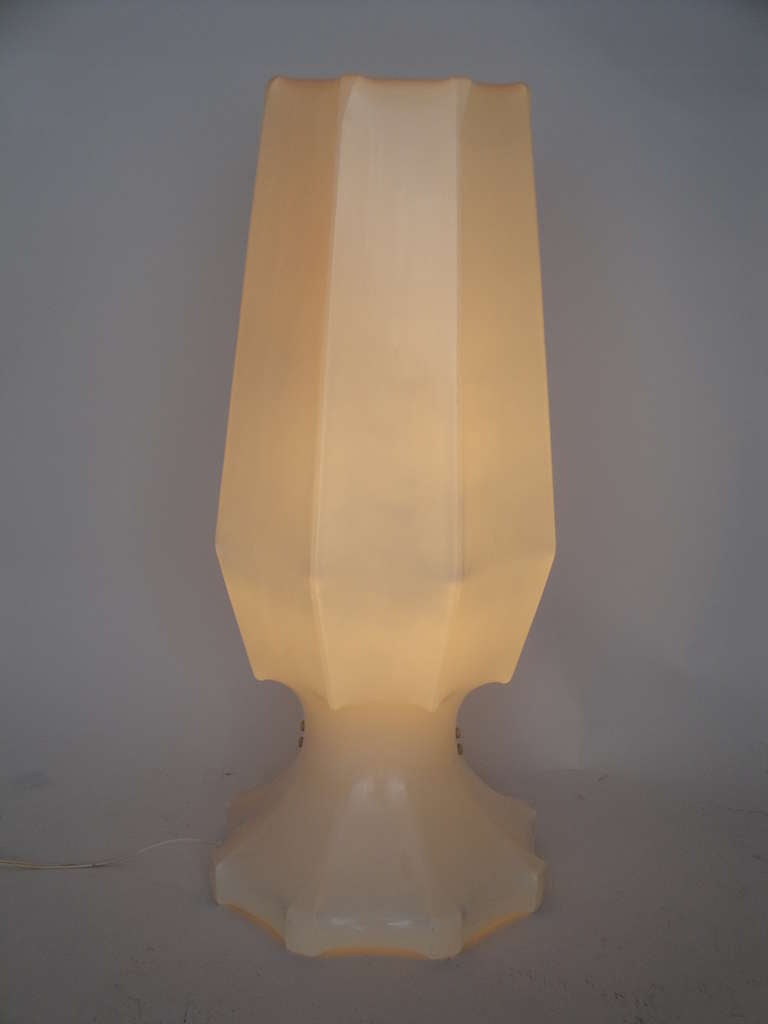 Verner Panton attributed 1970's space age molded plastic floor or table lamp.