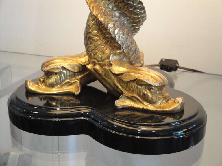 Unknown  Parcel Gilt Dolphin Lamp