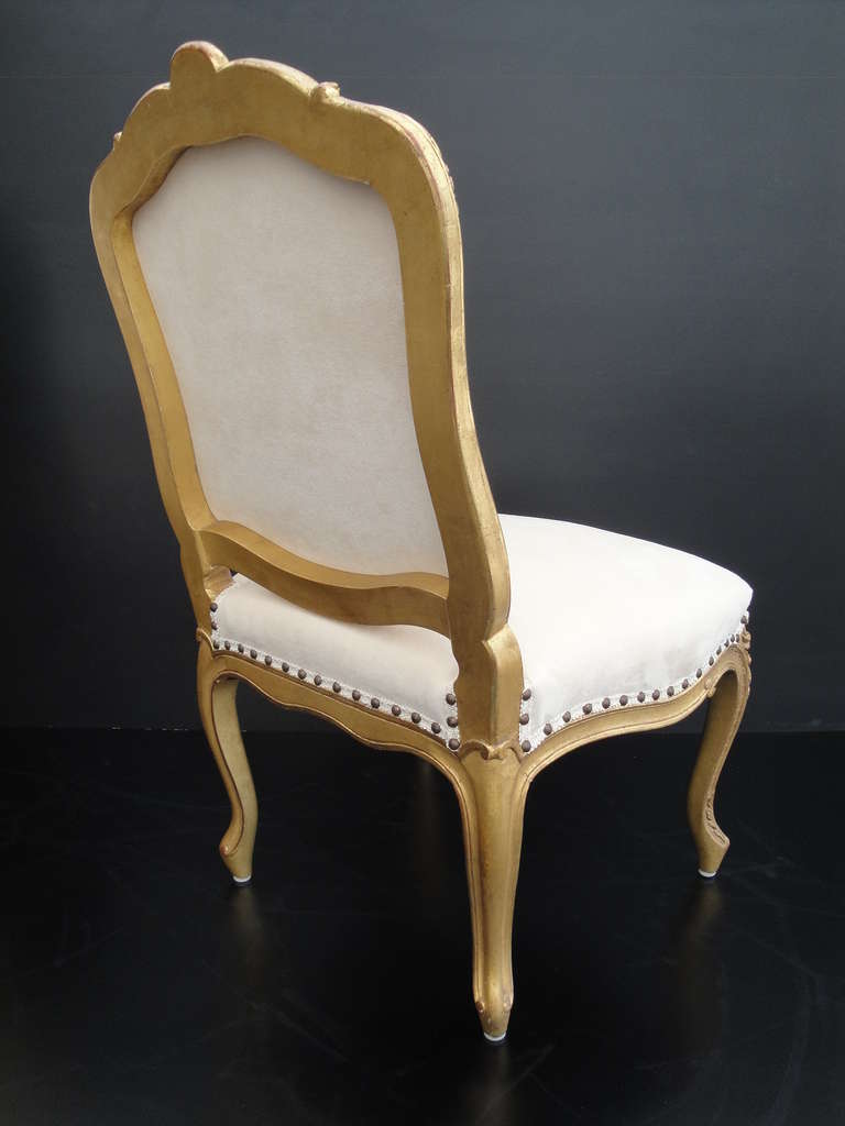 French Louis XV Style Gilt His and Her Chairs at 1stDibs
