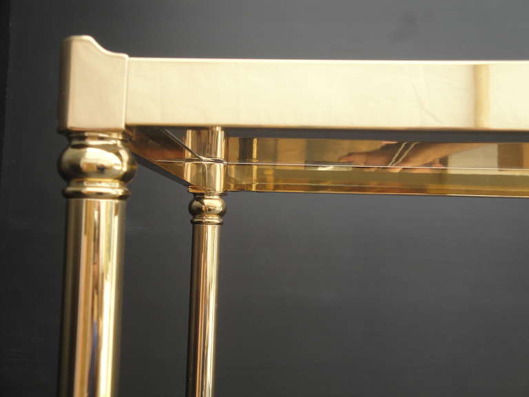 Glass La Barge Brass Console / Sofa Table