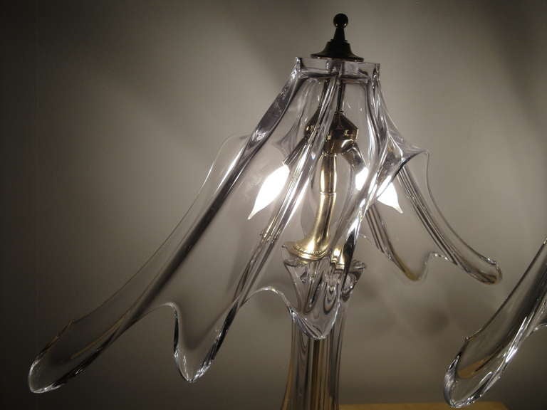 Paire de lampes françaises en cristal Art Vannes « Le Chantal » Excellent état - En vente à North Hollywood, CA