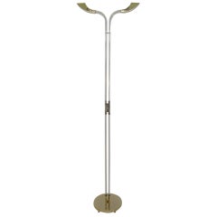 Art Deco style lucite and brass floor lamp