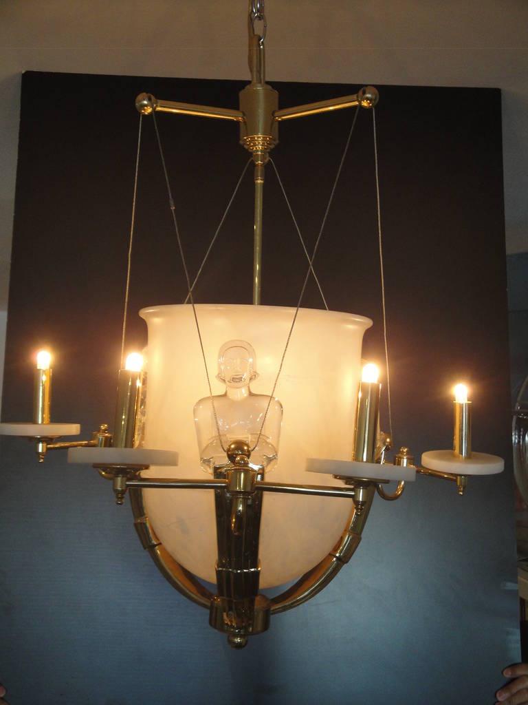 Alabaster and brass Art Deco style chandelier

Offered at Gallery Girasole