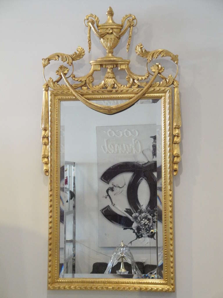 Hollywood Regency La Barge gold leaf mirror frame