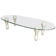 Brass and Glass Coffee Table in the Style of P.E. Guerrin 6