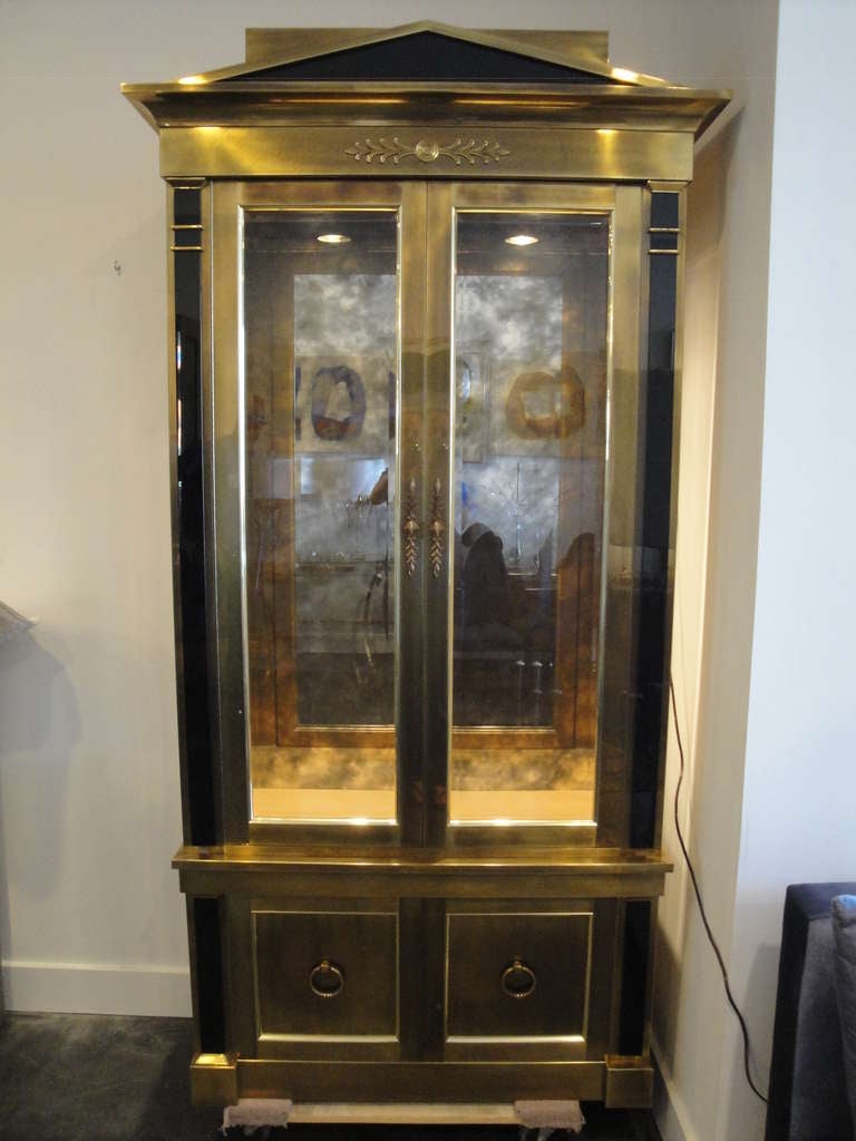 Late 20th Century Stunning Mastercraft Brass Vitrine Cabinet