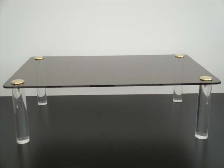 Pace Collection Lucite and Smoked Glass Coffee Table 2