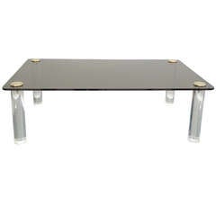 Pace Collection Lucite and Smoked Glass Coffee Table 4