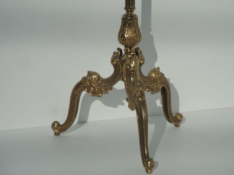 American Gorgeous Triple Rococo Leg Brass and Wood Valet