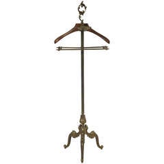 Gorgeous Triple Rococo Leg Brass and Wood Valet 8
