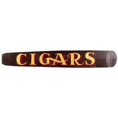 Antique 1920s Wooden Cigar Sign
