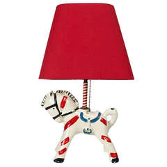 Retro Ceramic Carousel Horse Table Lamp