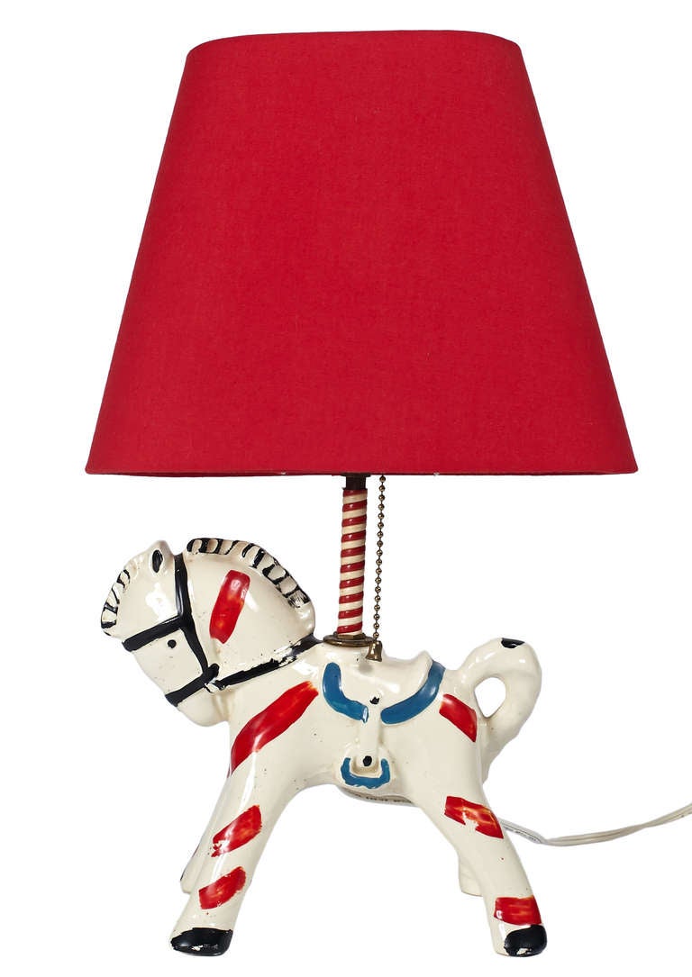 Ceramic Carousel Horse Table Lamp