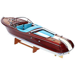 Riva Aquarama Boat with White and Turquoise Seating