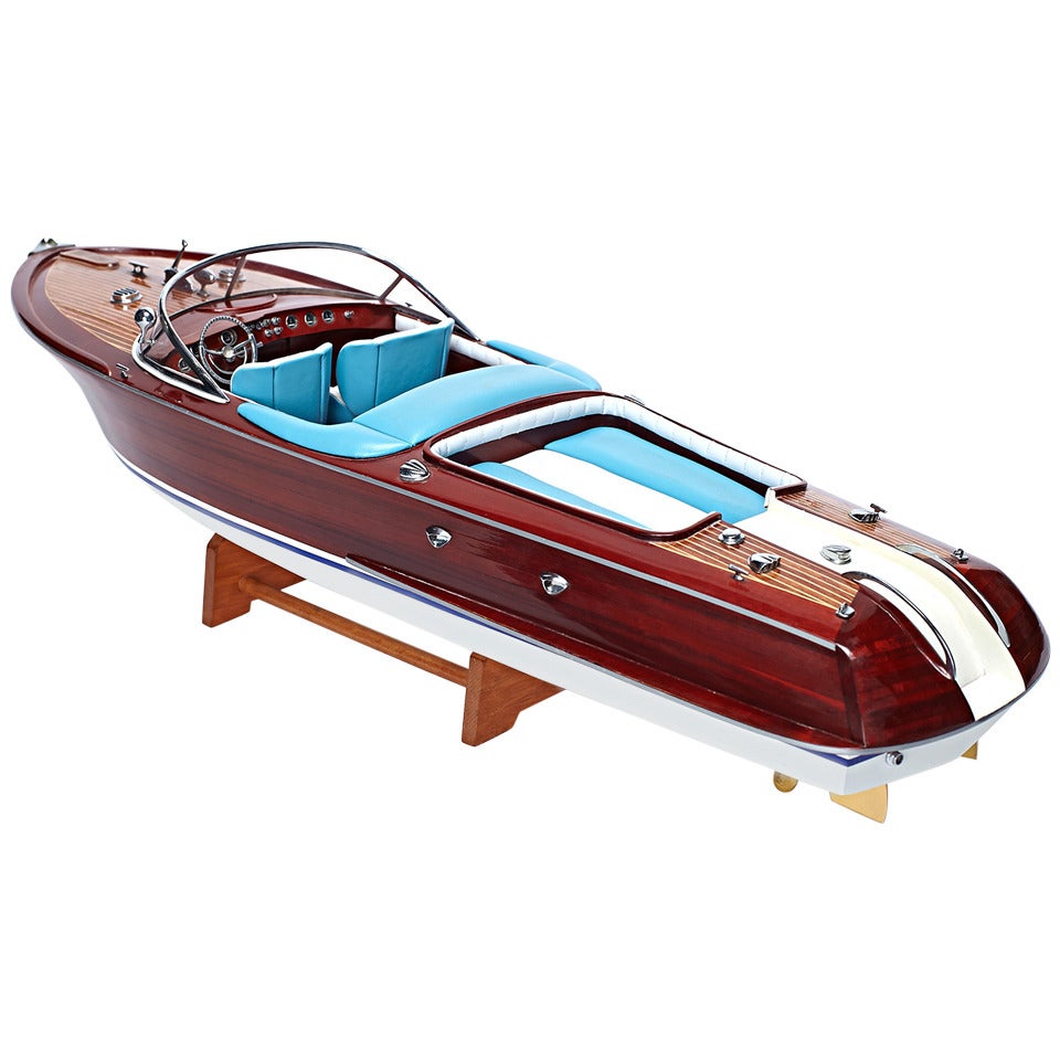 Riva Aquarama Boat with White and Turquoise Seating