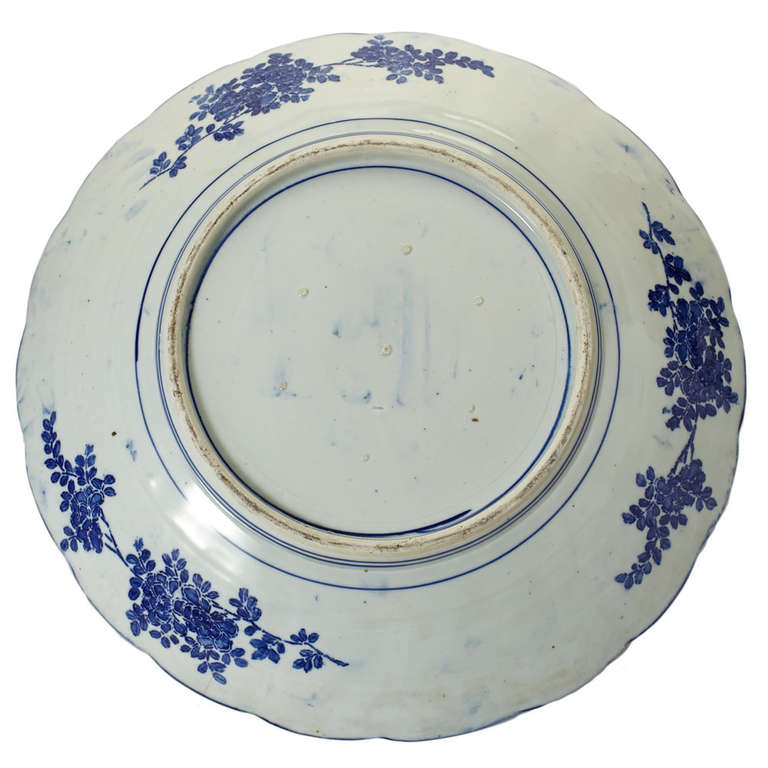 19th Century 19th c. Blue and White Chinese Porcelain Charger