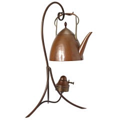 Secessionist Style Copper Tea Kettle with Stand