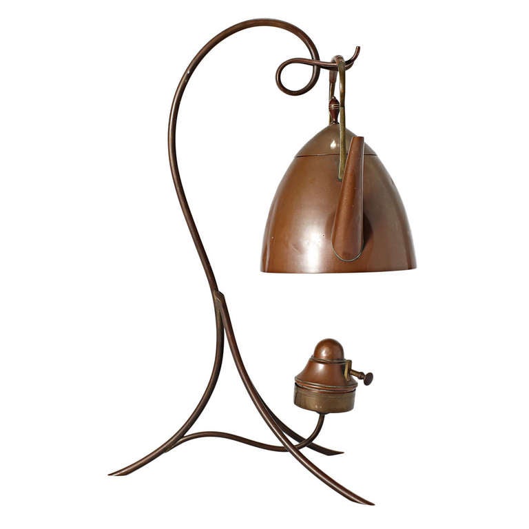 Secessionist Style Copper Tea Kettle with Stand