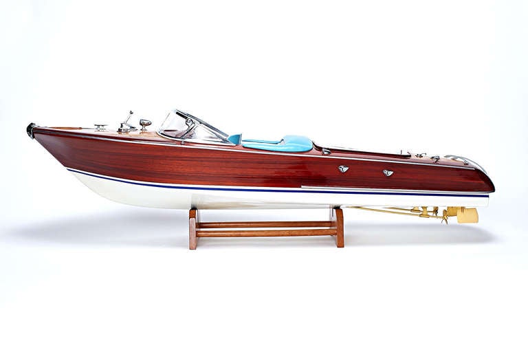 Italian Riva Aquarama Boat with White and Turquoise Seating