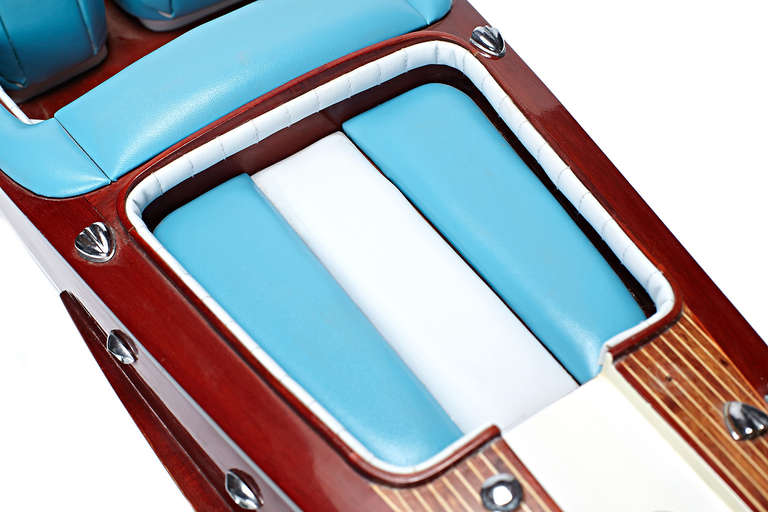 Riva Aquarama Boat with White and Turquoise Seating 1