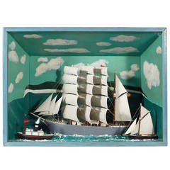 19th Century American Sailing Ships Diorama