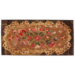 Late 19th Century Oversized American Floral Hooked Rug 11