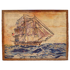 Early 20th Century Large Hooked Rug