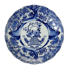 19th c. Blue and White Chinese Porcelain Charger