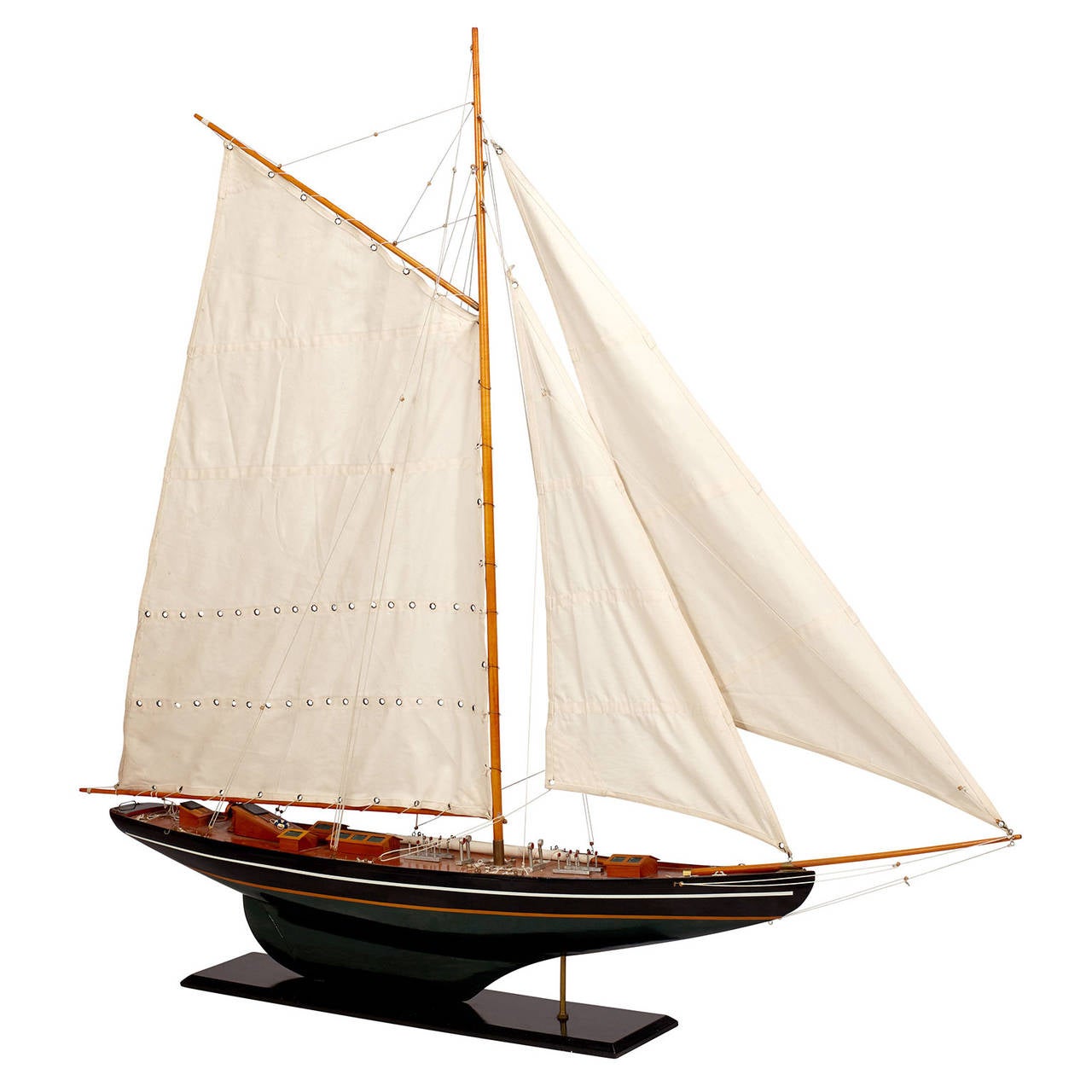 Oversized Vintage Sailing Yacht Model on Stand In Excellent Condition In New York City, NY