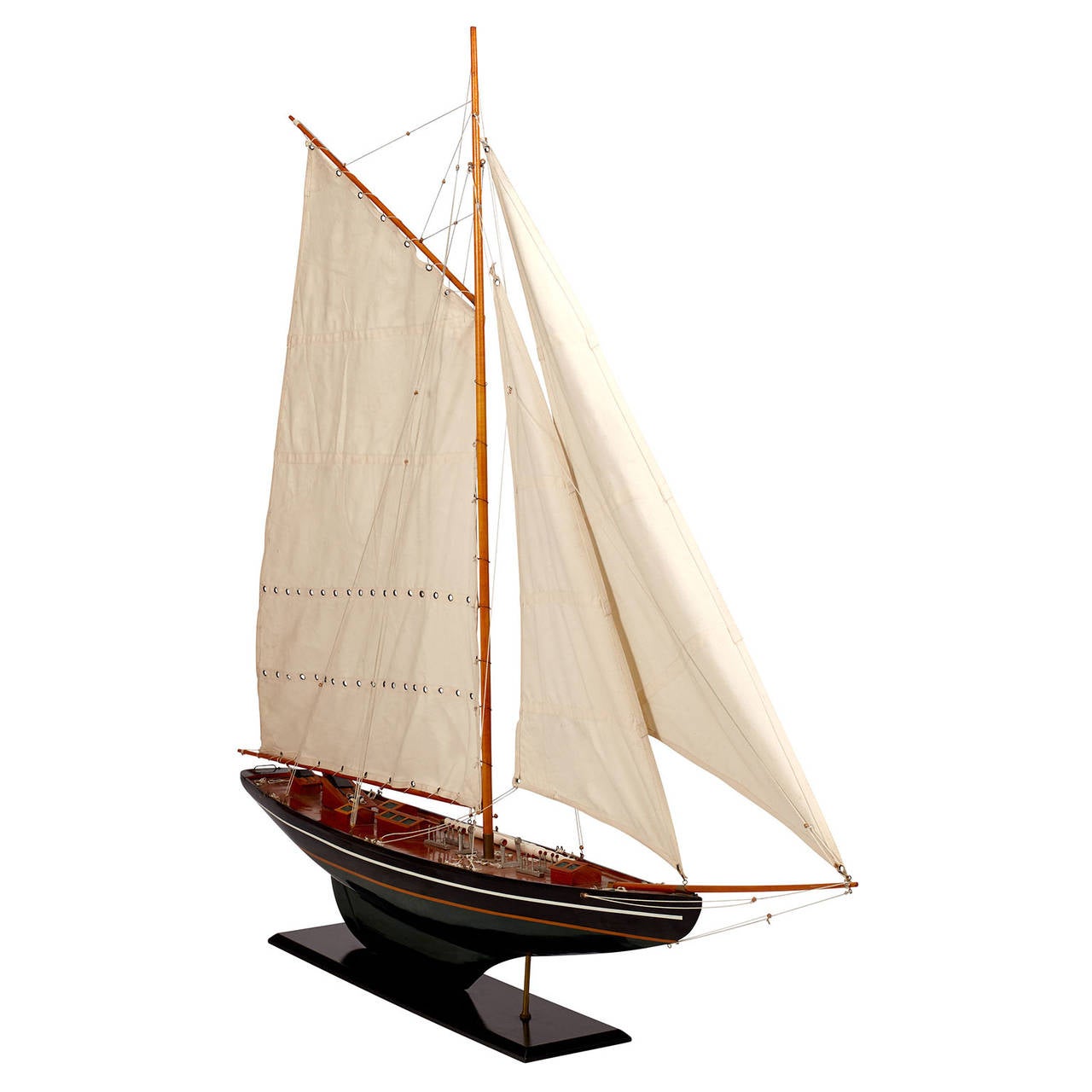 20th Century Oversized Vintage Sailing Yacht Model on Stand