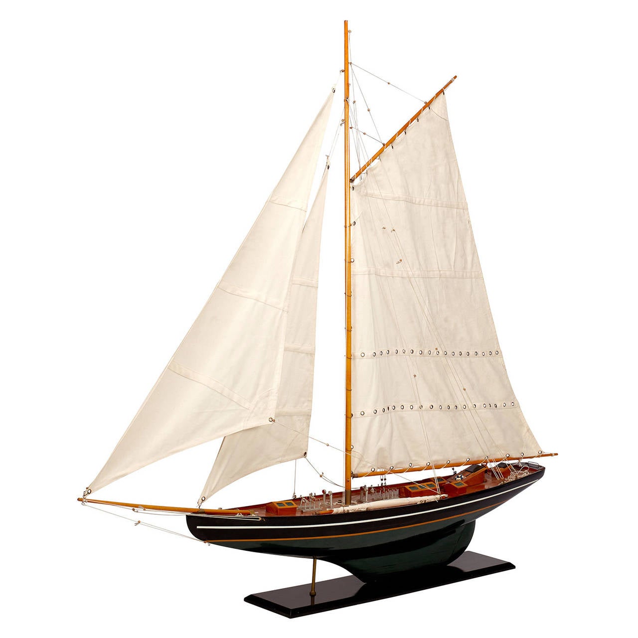 Oversized Vintage Sailing Yacht Model on Stand 2