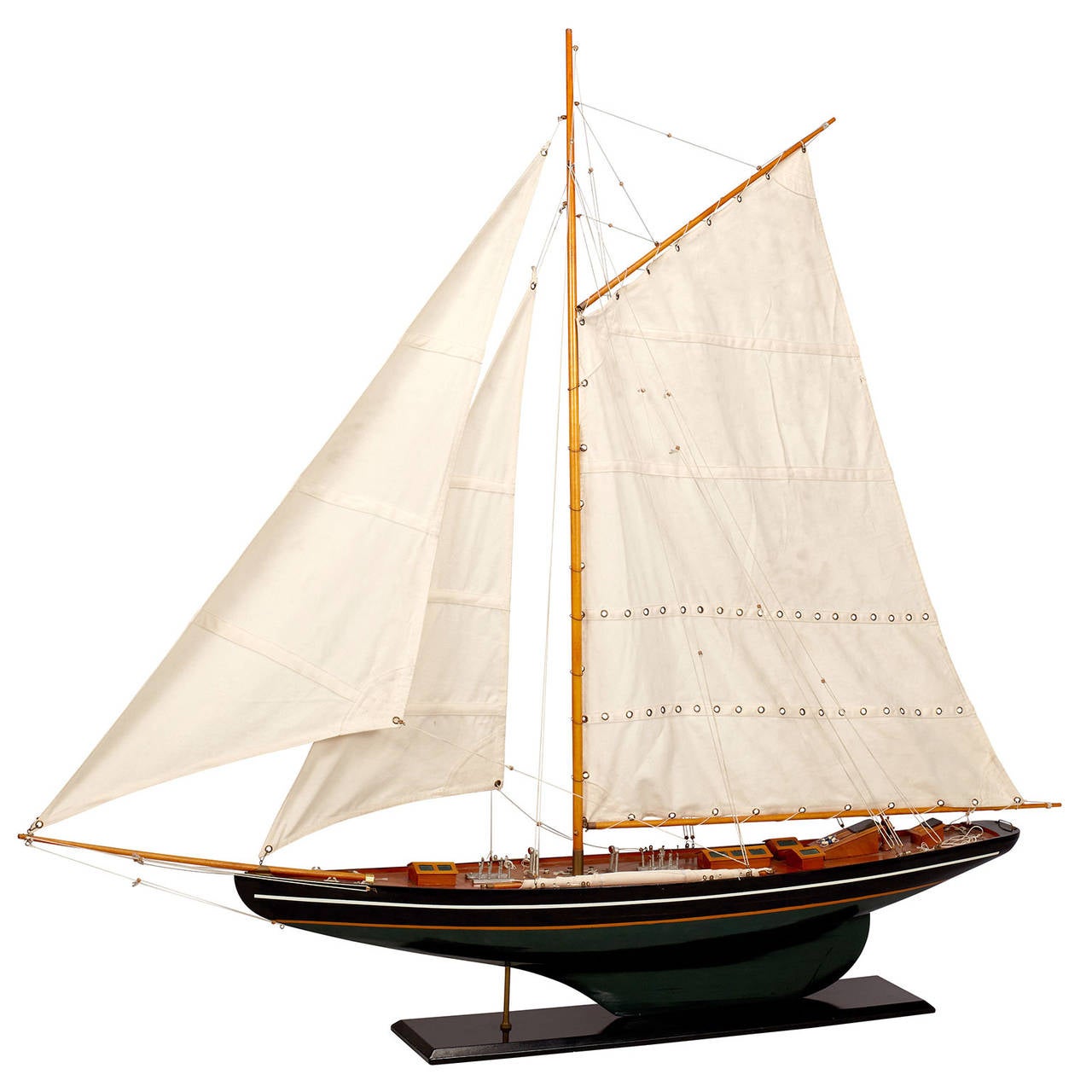 Oversized Vintage Sailing Yacht Model on Stand 3