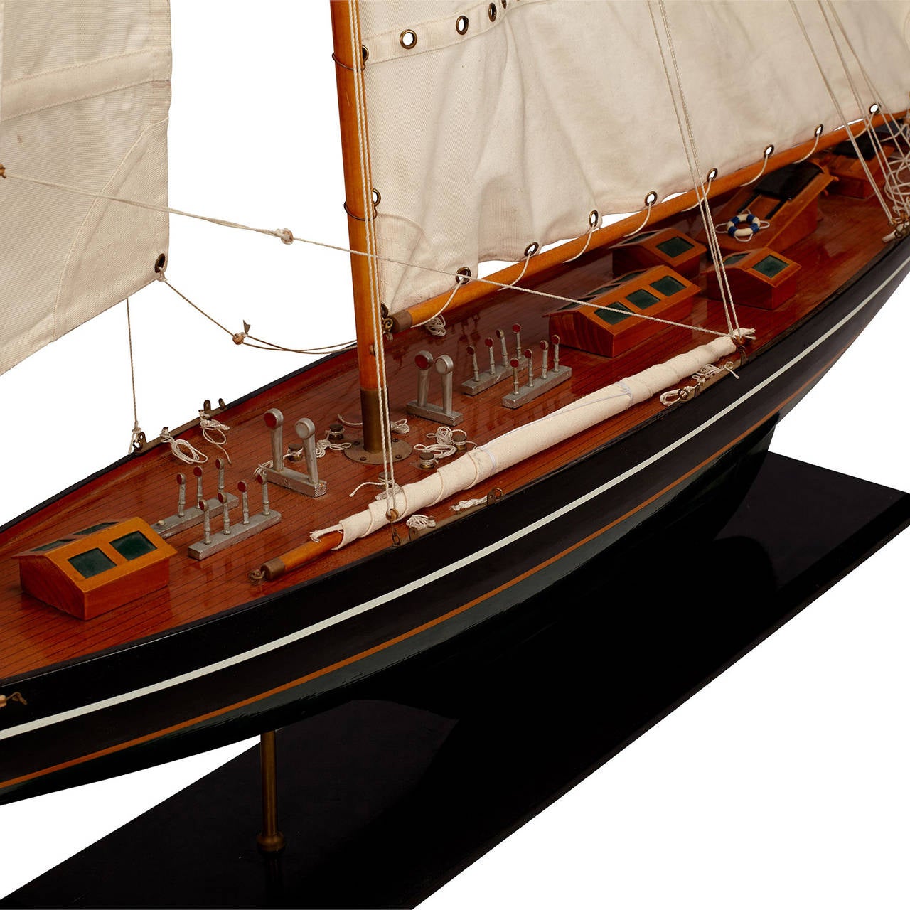 Oversized Vintage Sailing Yacht Model on Stand 4