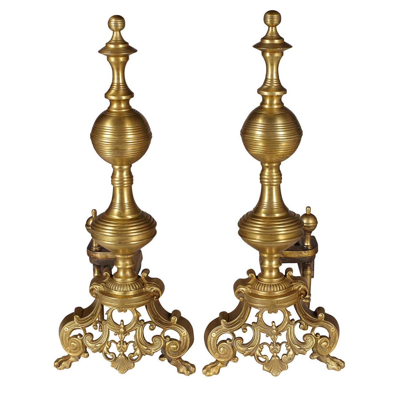 Pair of Cast Andirons