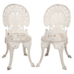 Pair of Vintage Metal Garden Chairs 2