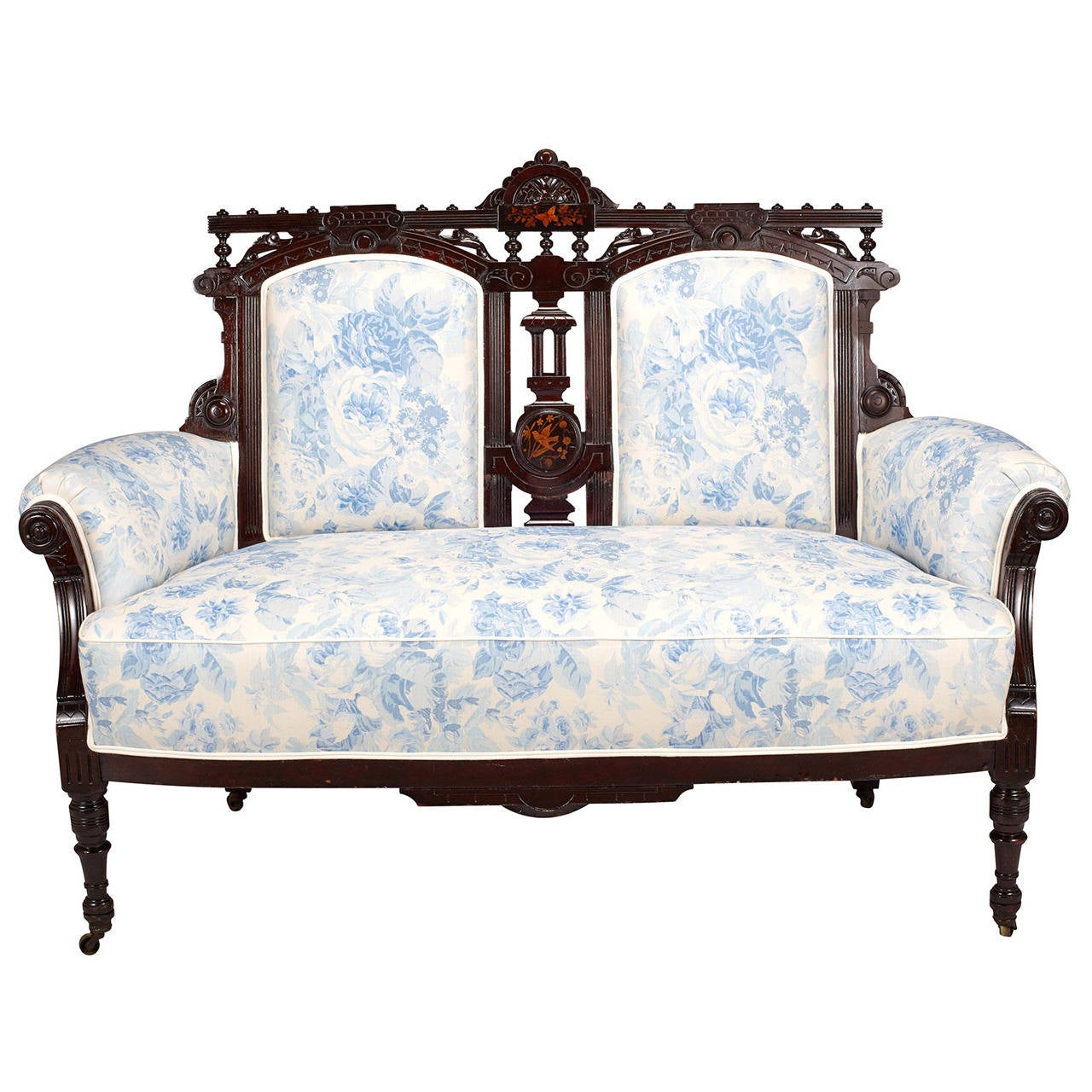 Antique Mahogany Eastlake Settee at 1stdibs