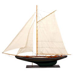 Oversized Vintage Sailing Yacht Model on Stand