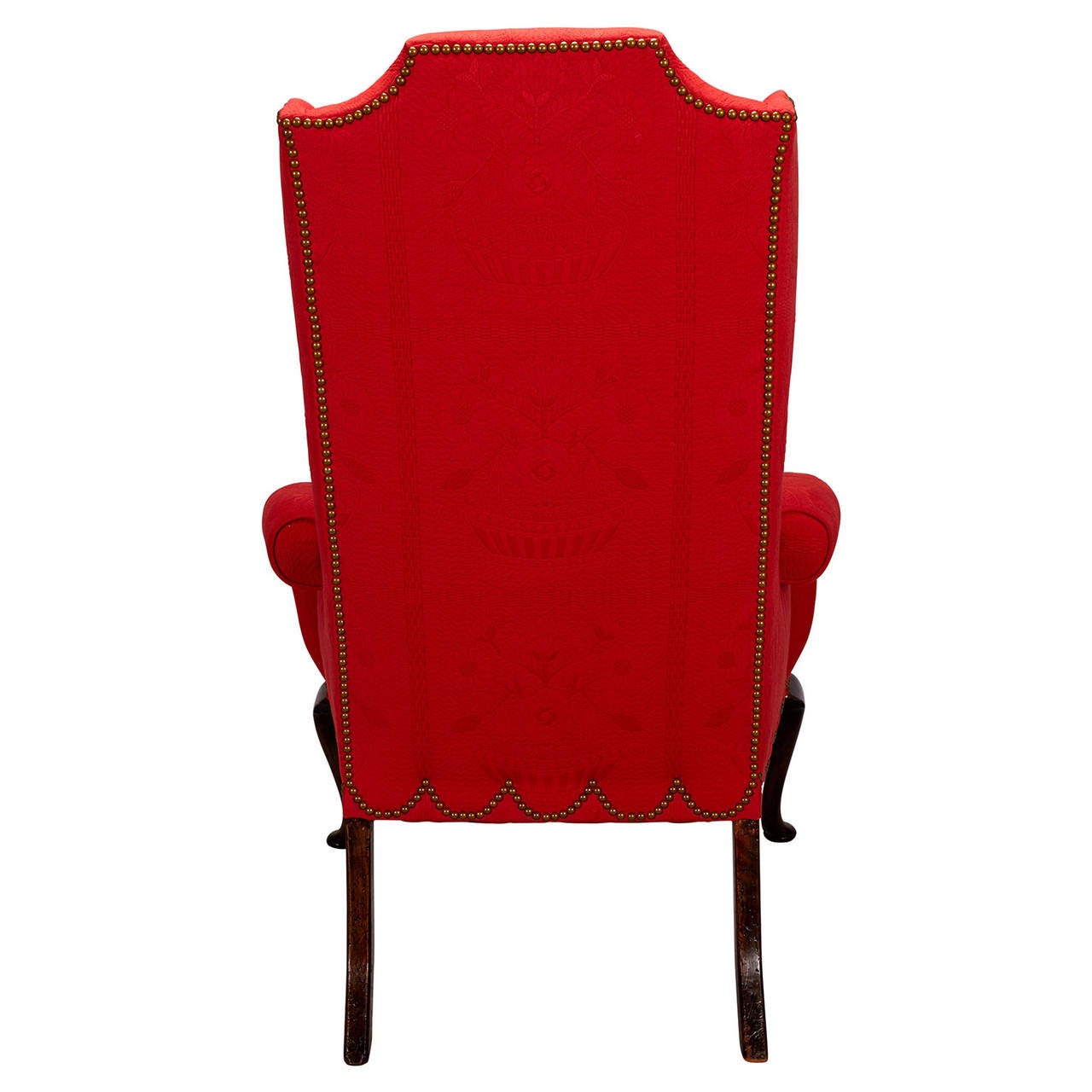 George II Style High Back Wing Chair In Excellent Condition In New York City, NY
