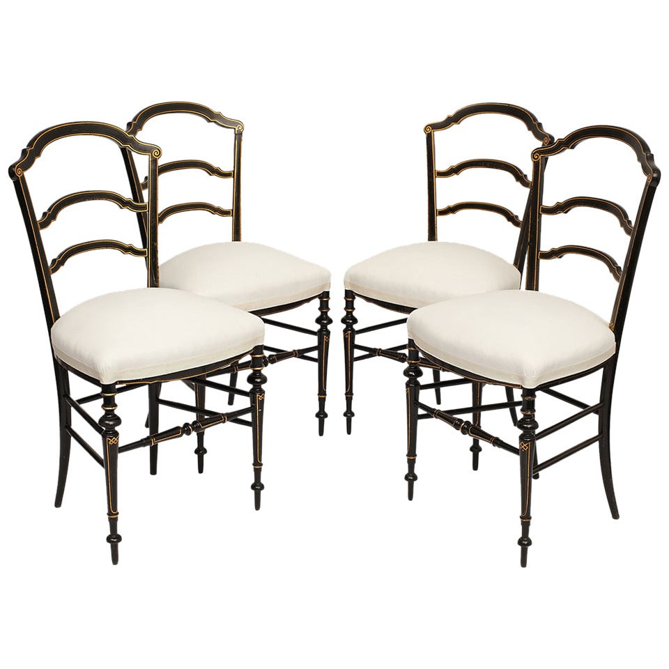 Set of Four Diminutive Side Chairs